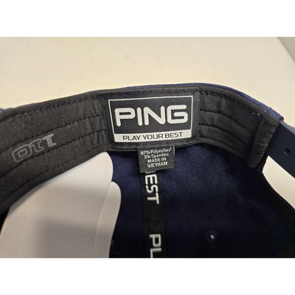 Adult PING Snapback Old Glory Golf Hat NWT Cap White Authentic Blue - Picture 5 of 6